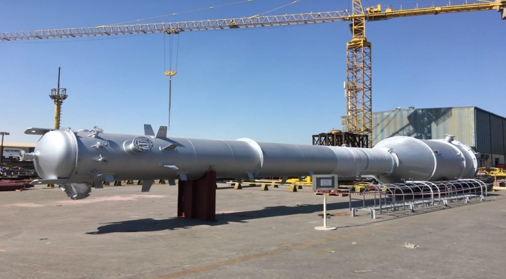 Industrial stripper column in plant premises