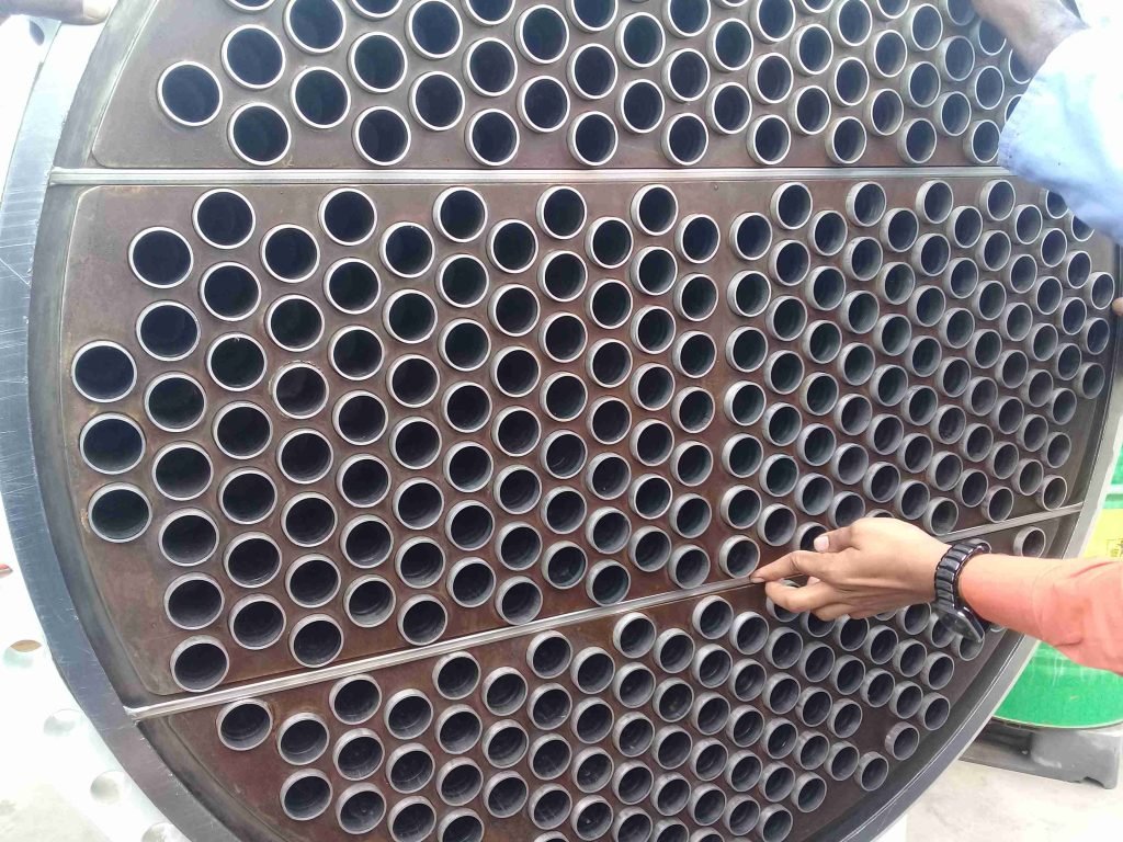 Long heat exchanger in factory