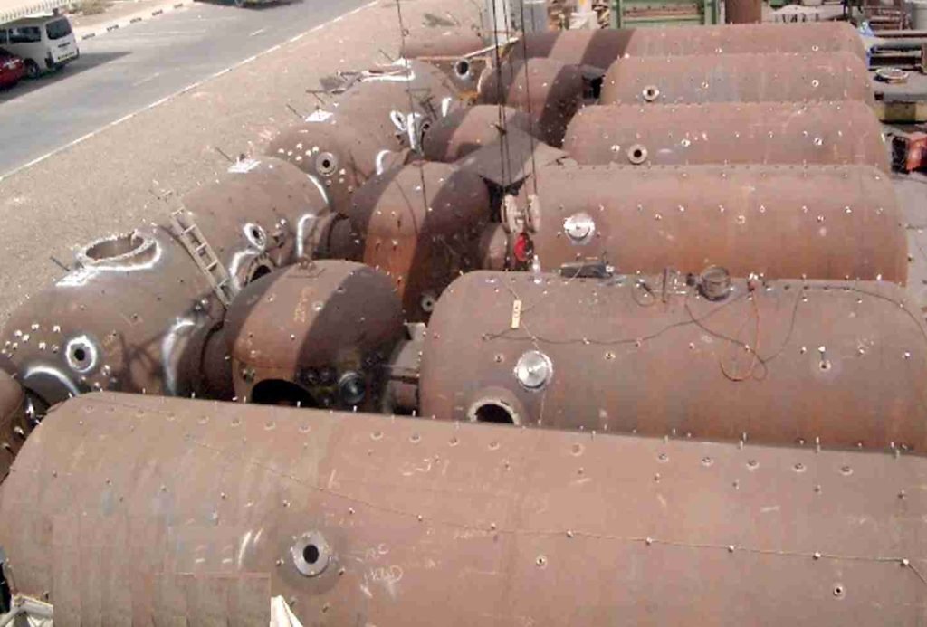 Rusty industrial pipes close-up
