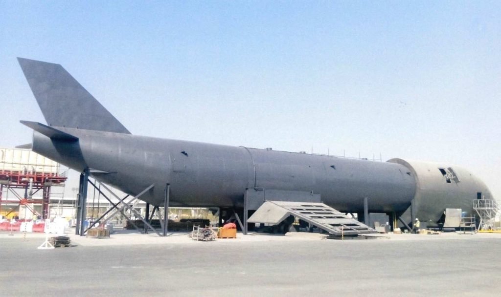 Large aircraft under maintenance