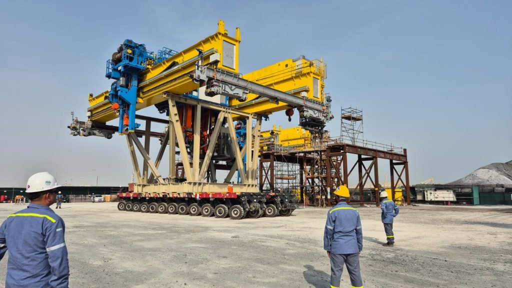 Prefab bridge structure on site