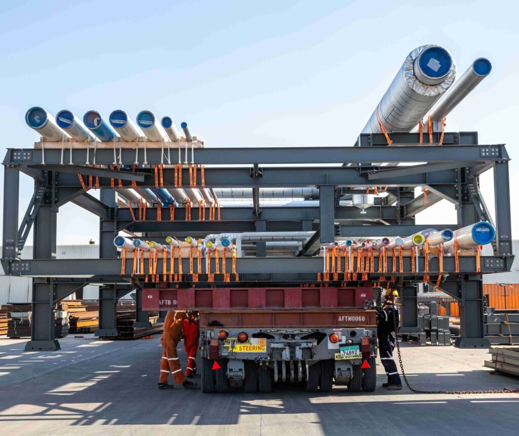 Pipe rack assembly at site