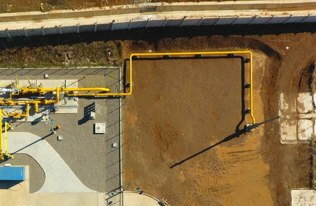 Rusted industrial pipe section