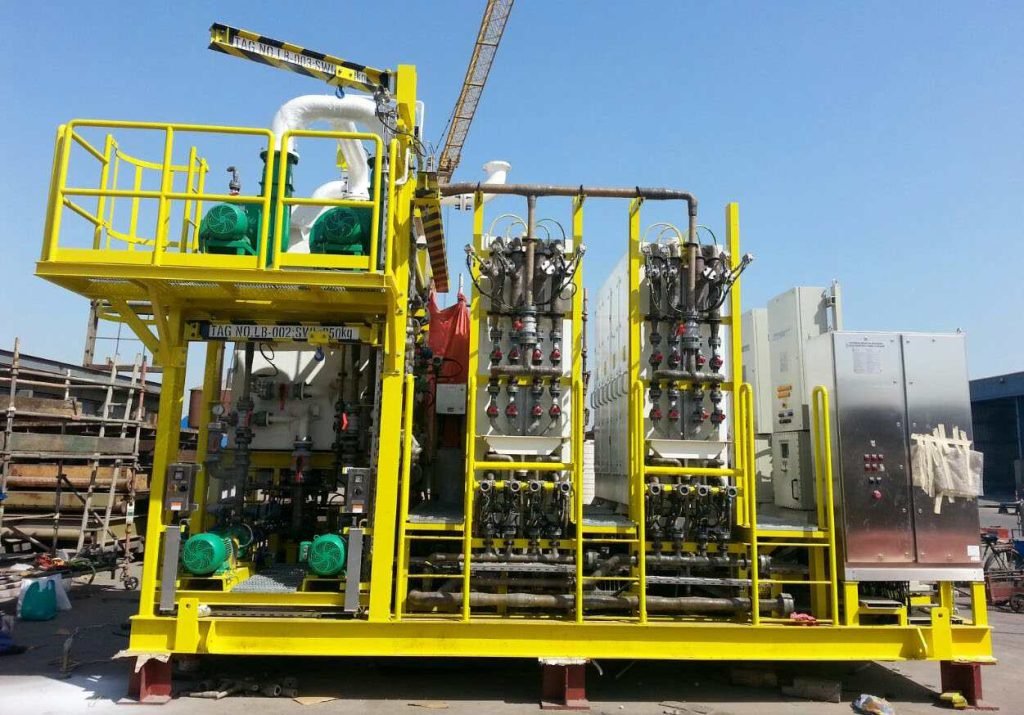 Yellow skid loaded on trailer