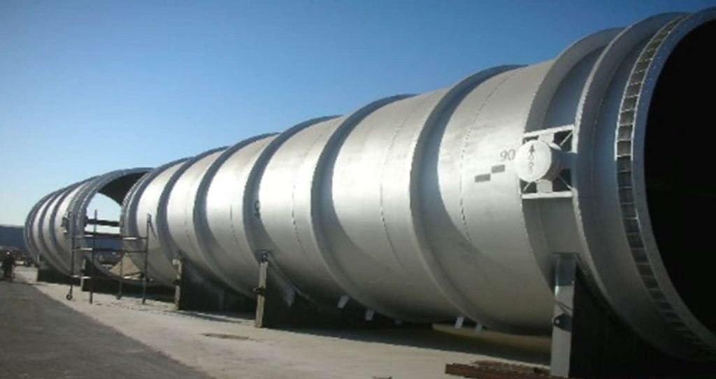 Large metal cylindrical vessel