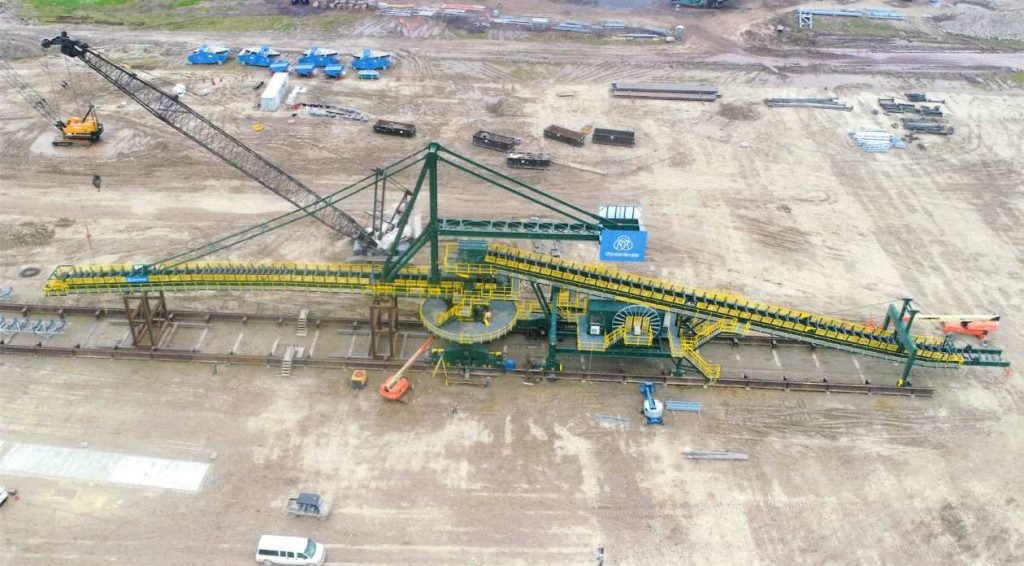 Large yellow machinery for loading