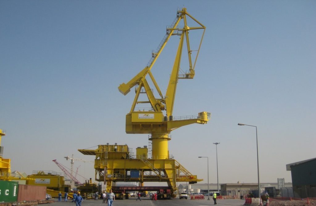 Large yellow industrial crane