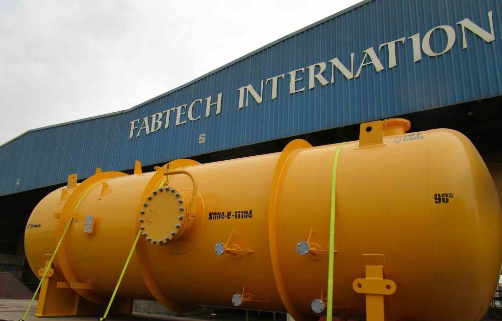 Cylindrical tank with Anupam branding