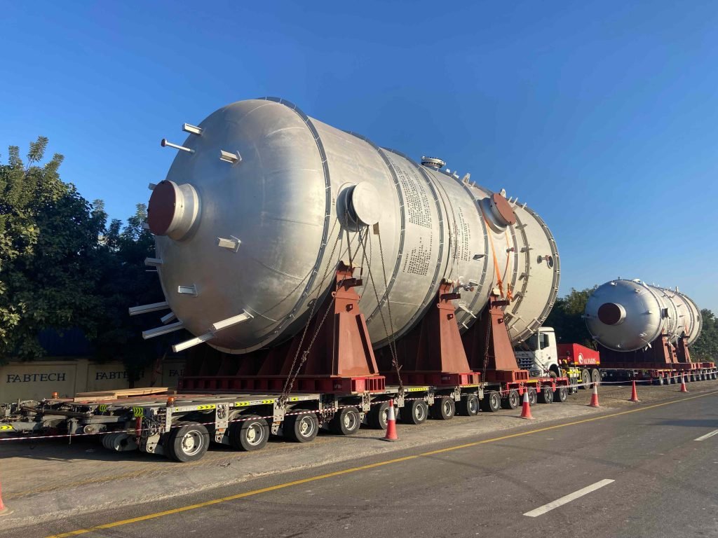 Vertical cylindrical tank outdoors